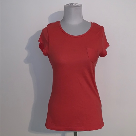 GAP Tops - GAP pink and purple striped pocket tee